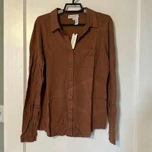 NWT Anthropologie Long Sleeve Blouse, Great Fall Color- NEVER WORN